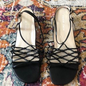 Black David Tate Y-Knot slingback 1.75” Heels